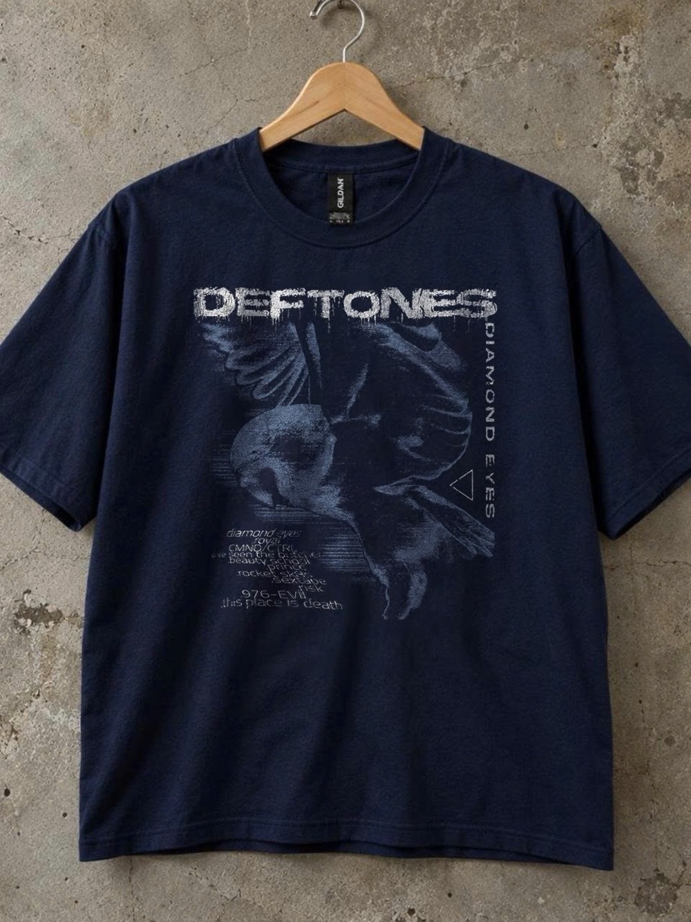 Gildan blue navy Diamond Eyes Deftones T-Shirt